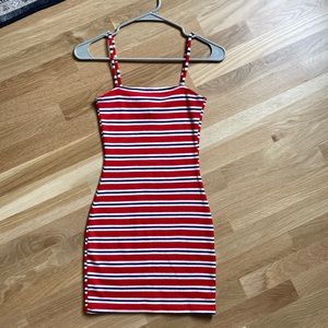 Red white and blue mini dress